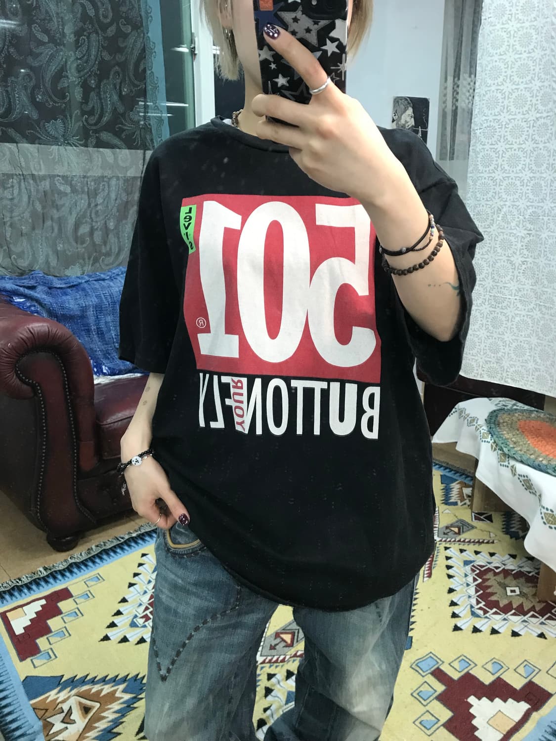 리바이스 501 박스 프린팅 반팔티 (Z1010) 상품이미지2