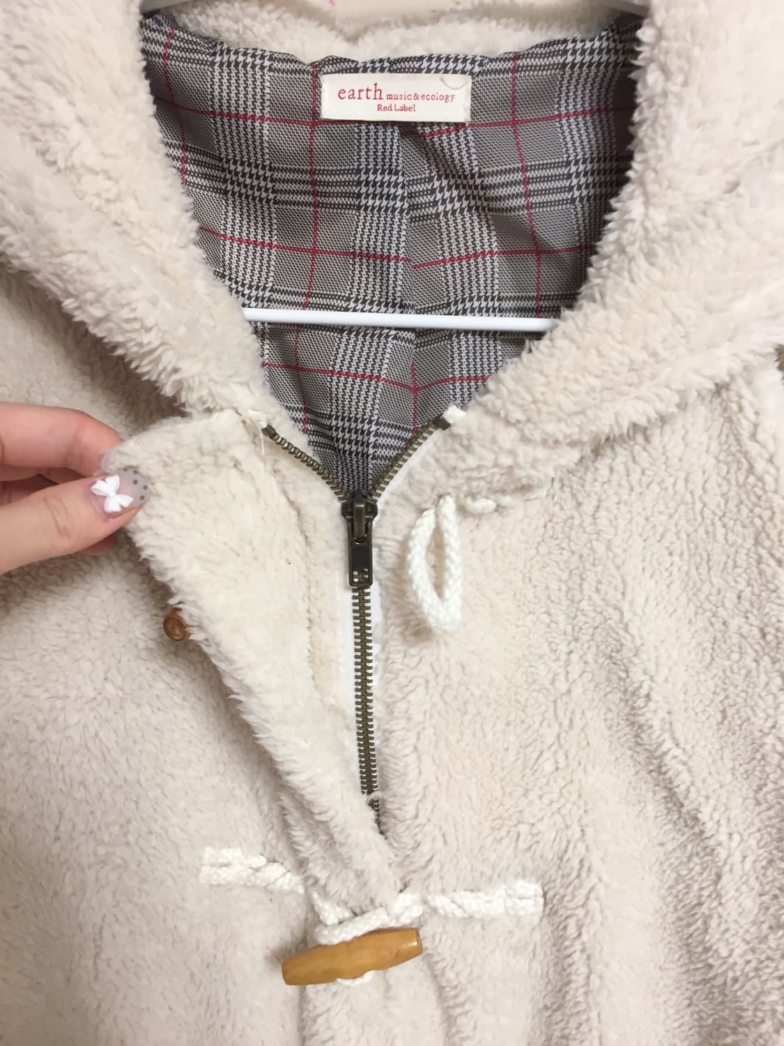 빈티지 어스뮤직 레드라벨 떡볶이 양털 후드집업 상품이미지5