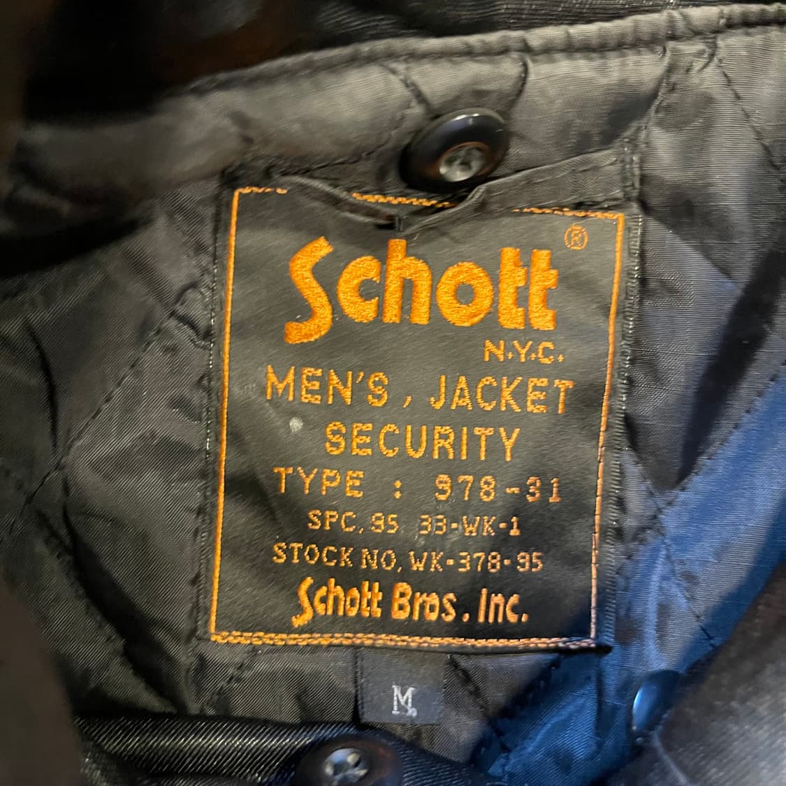 빈티지 Schott 쇼트 SECURITY 자켓 M 상품이미지3