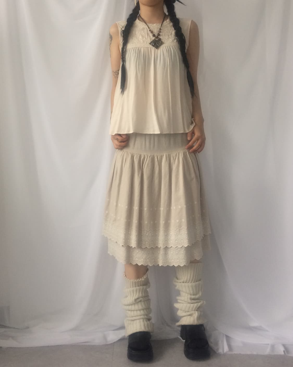 Punching point midi skirt 상품이미지4