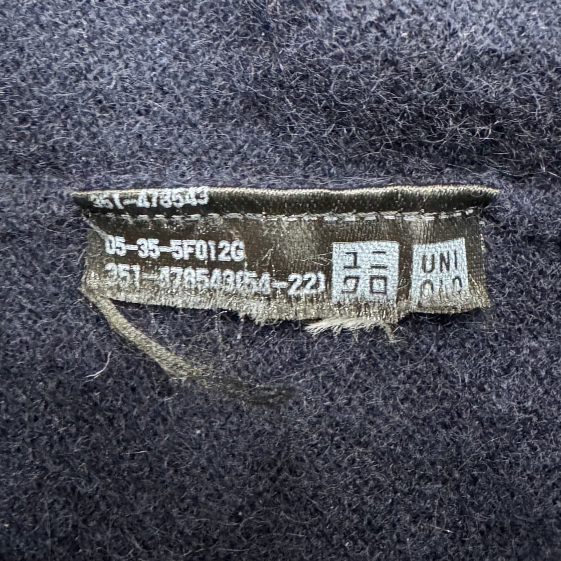 3XL(110) 유니클로 네이비 캐시미어 라운드 니트  상품이미지5