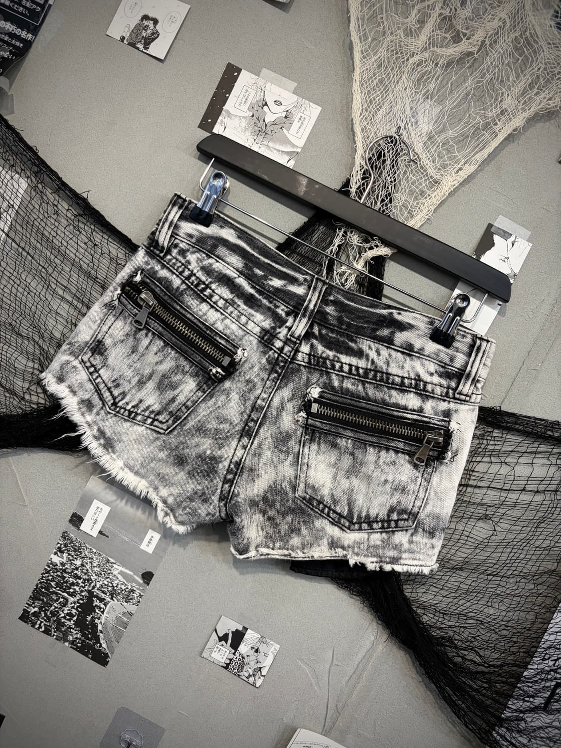 Y2K tie-dye zip detail  short pants 상품이미지7
