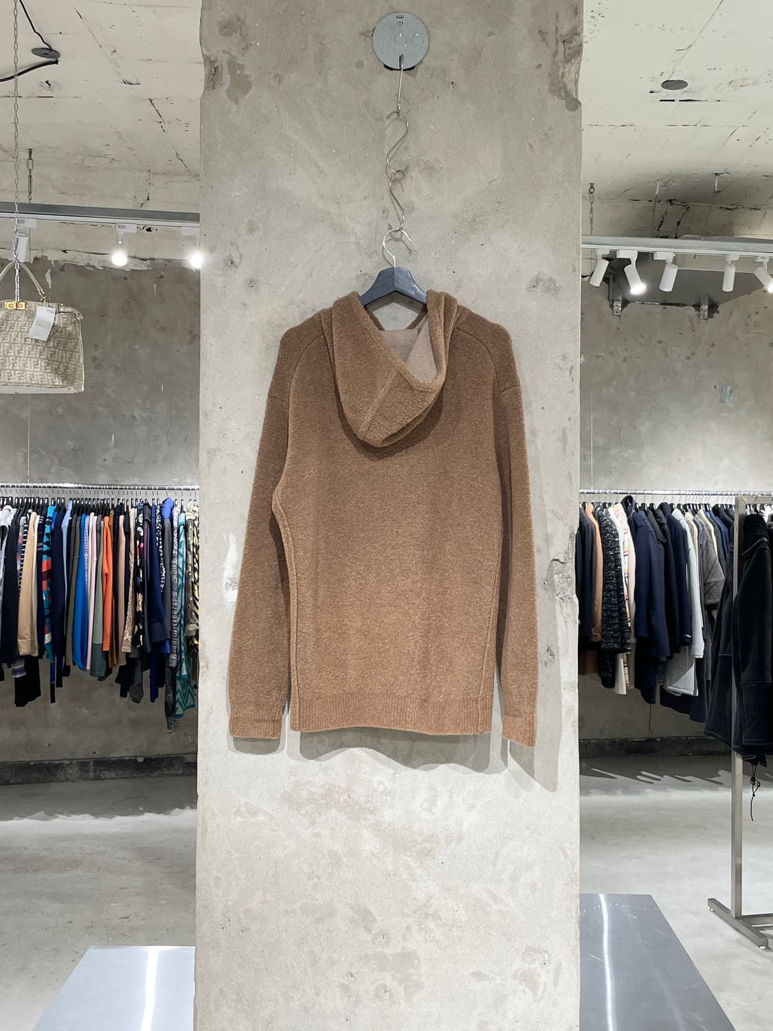 타임 옴므 브라운 울 부클 후디 상품이미지6