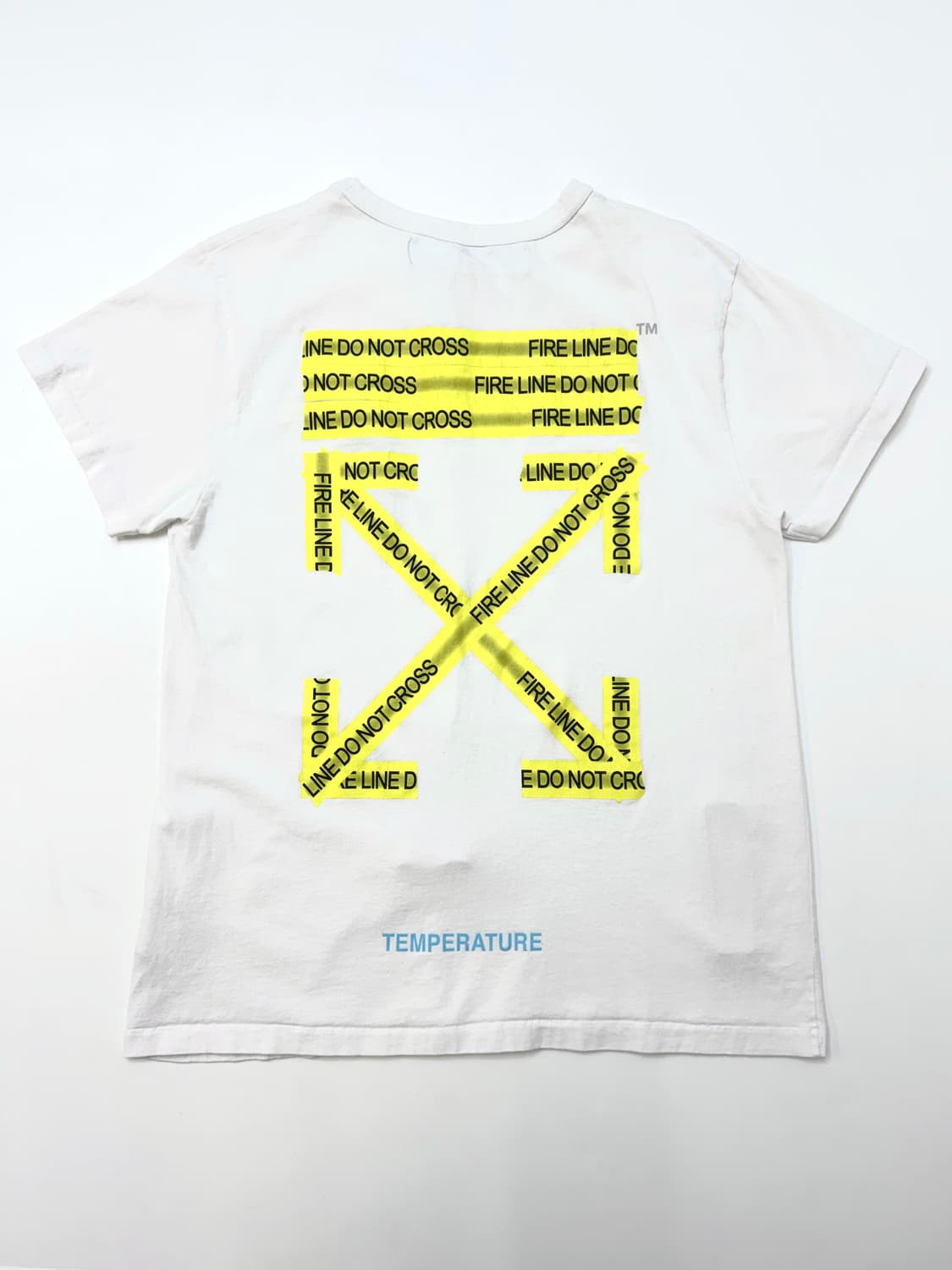 Off white 오프화이트 파이어 테이프 애로우 화이트 반팔 티셔츠 상품이미지6