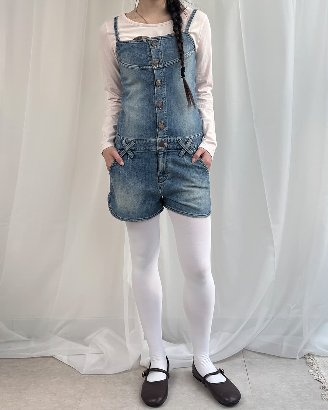 x-Girl bustier denim short overalls 상품이미지6