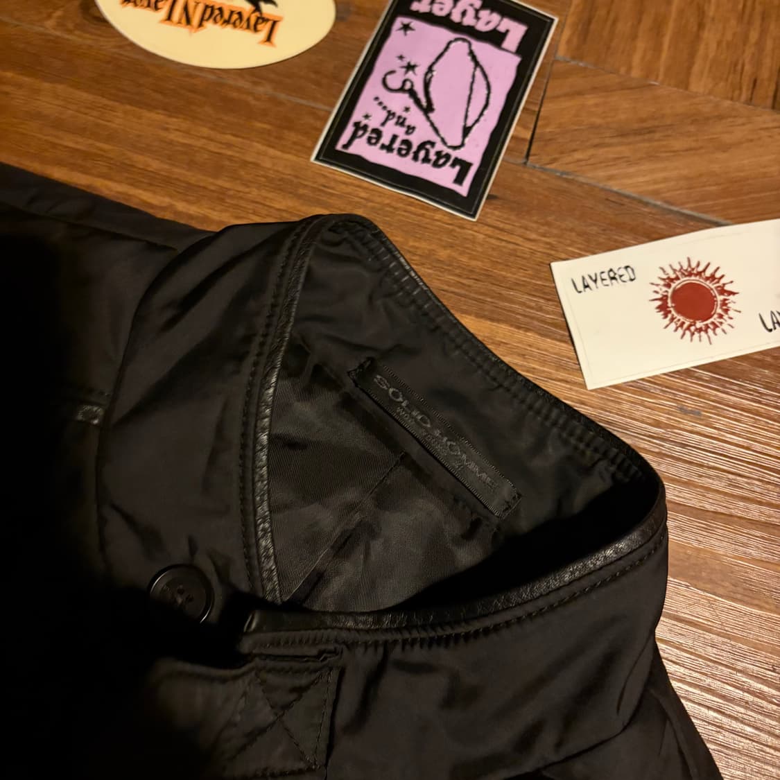 00s Solid homme leather padded jacket 상품이미지4