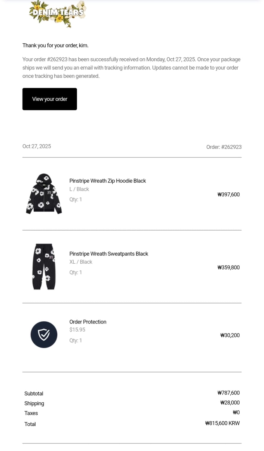 데님티어스 블랙양키즈 콜라보 셋업 상품이미지6