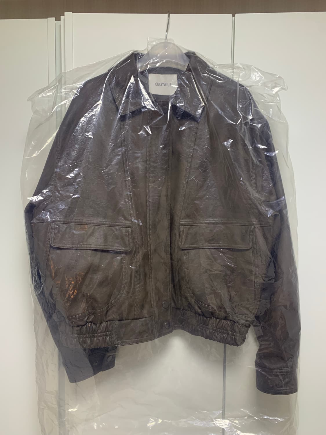 셀리테일즈 faux 레더 자켓 점퍼 브라운 상품이미지8