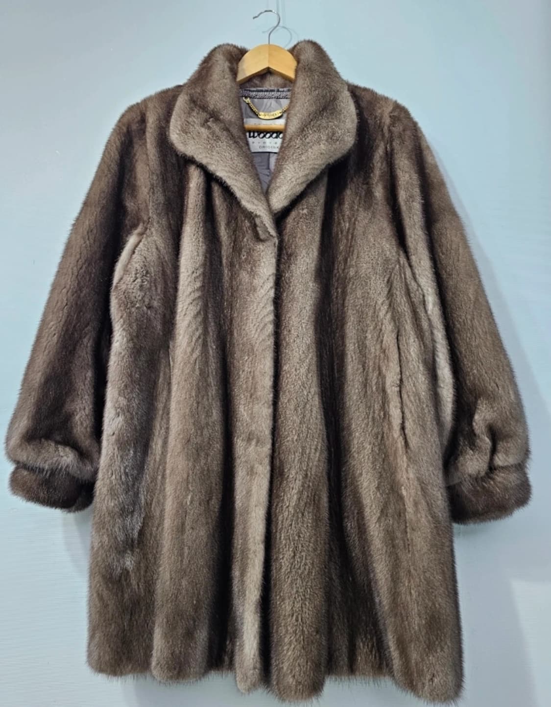 우단 밍크 퍼 코트 그레이 브라운 ~88 상품이미지1