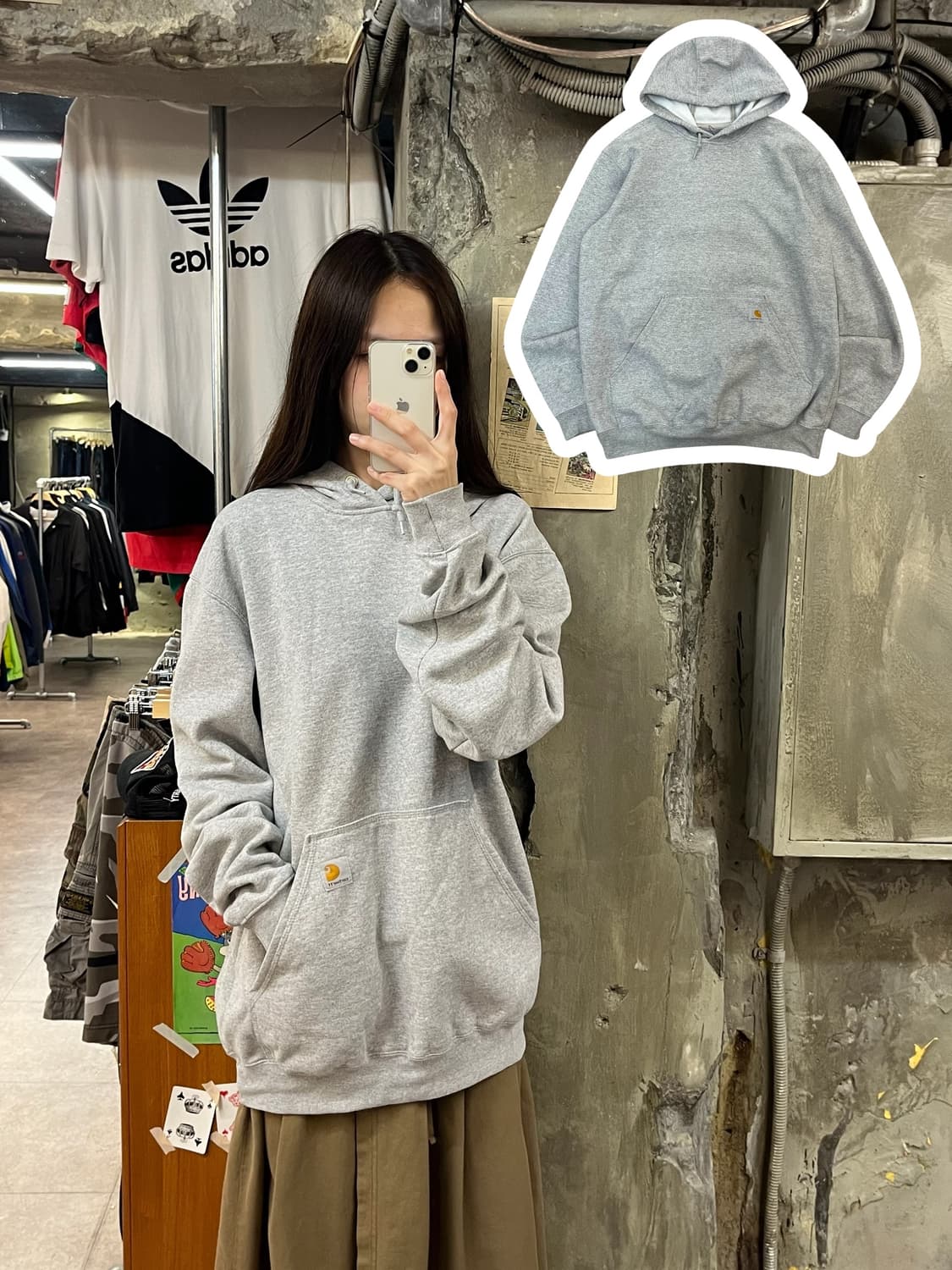 칼하트 후드티 그레이 M #csz1154 상품이미지1
