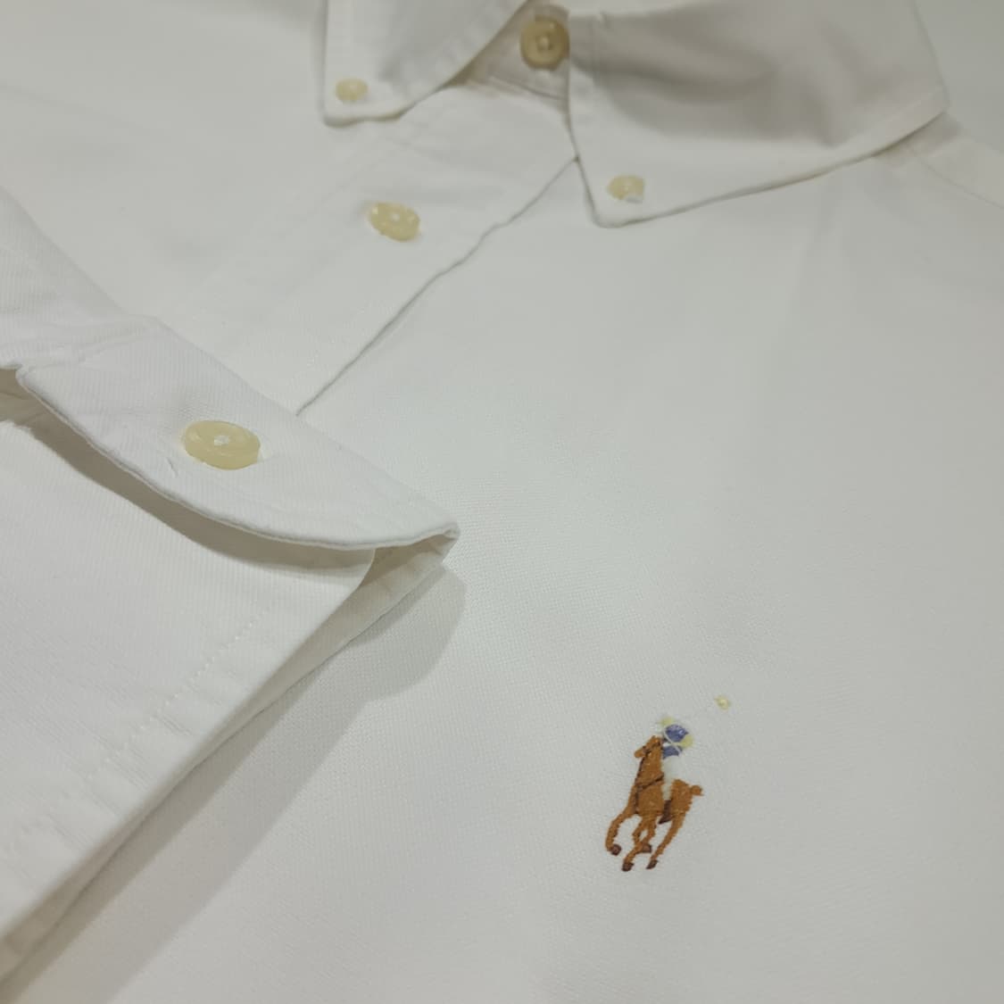 CK023 XL 폴로 90s 필리핀판 핀포인트 화이트 셔츠 남방 상품이미지4