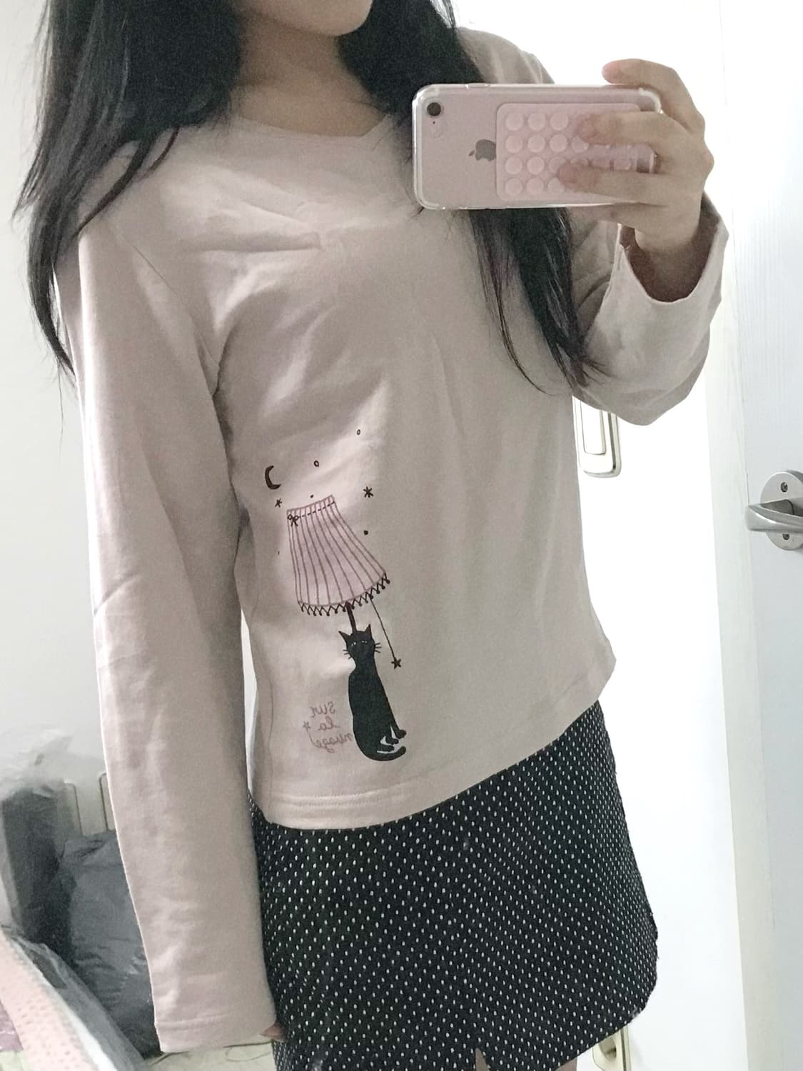 vintage neco v-neck T mori babypink 상품이미지4