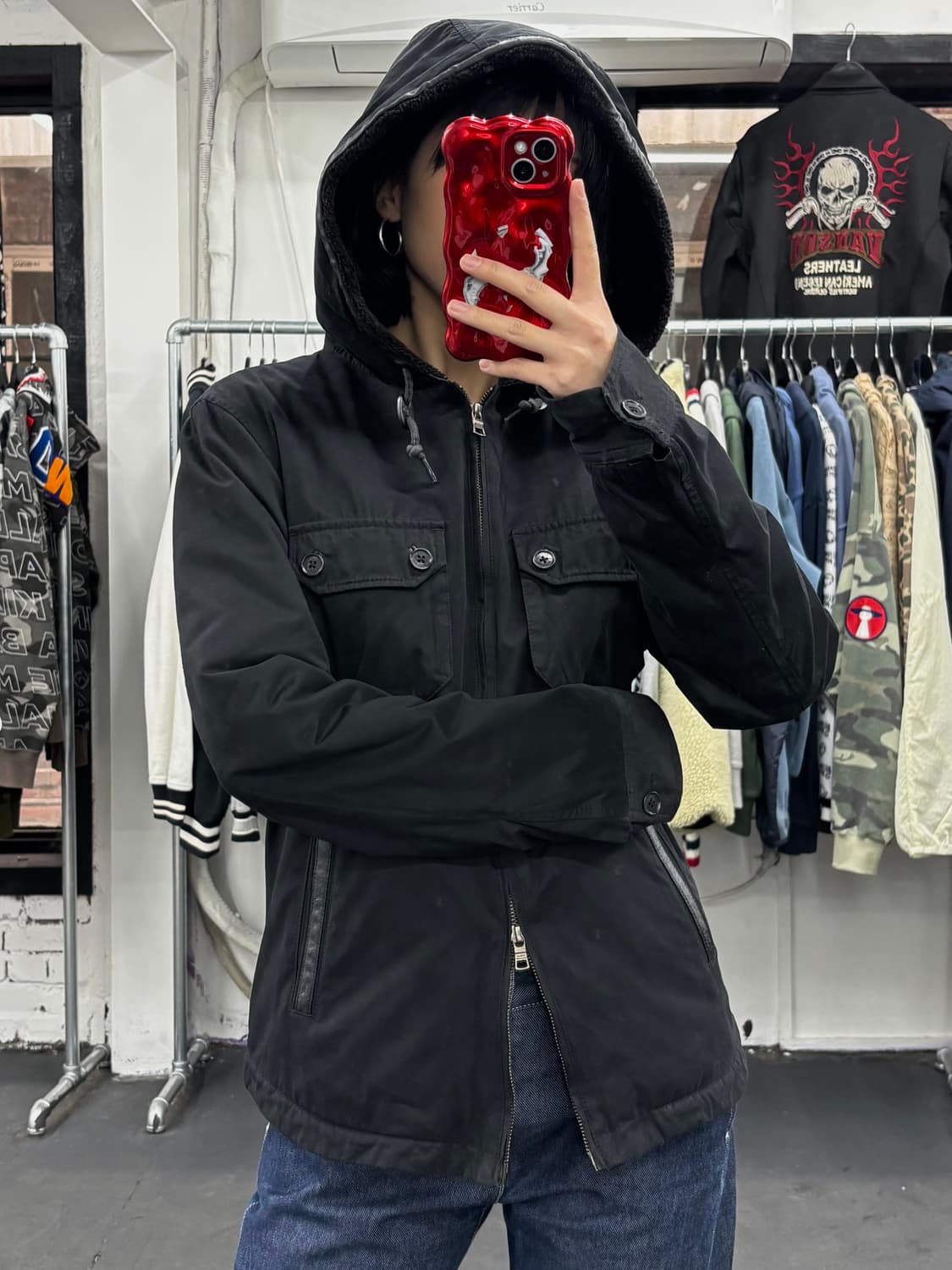 아르마니 익스체인지 투웨이 블랙 후드 자켓 상품이미지1