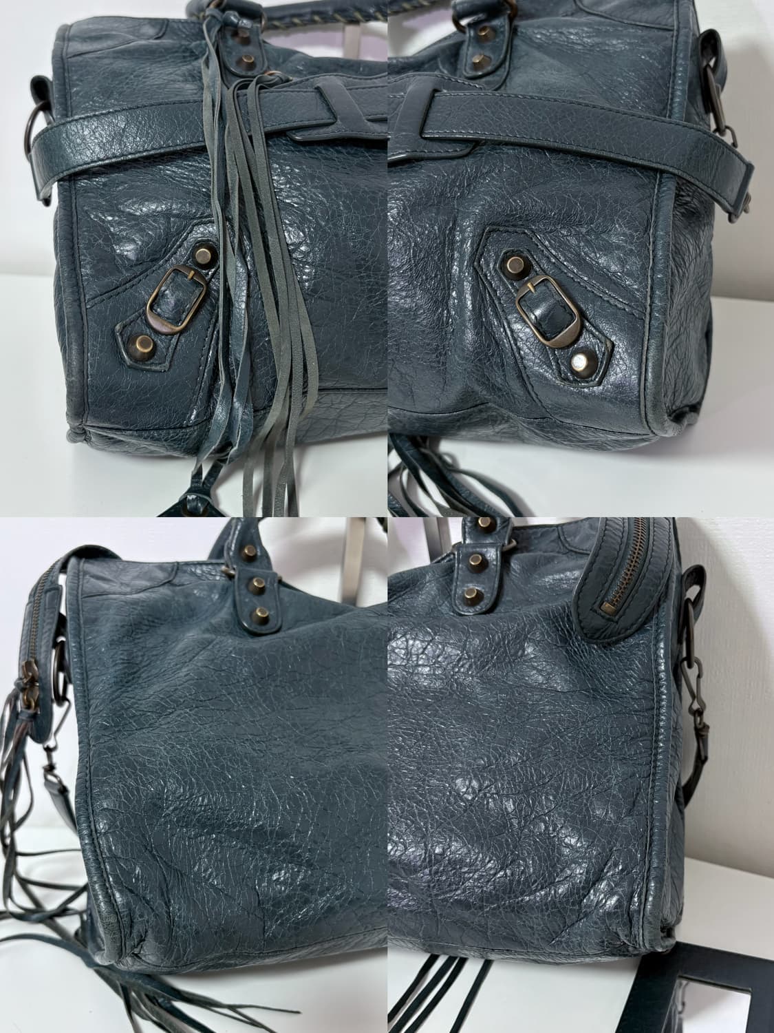 발렌시아가 시티 모터백 다크그린 미디움 상품이미지8