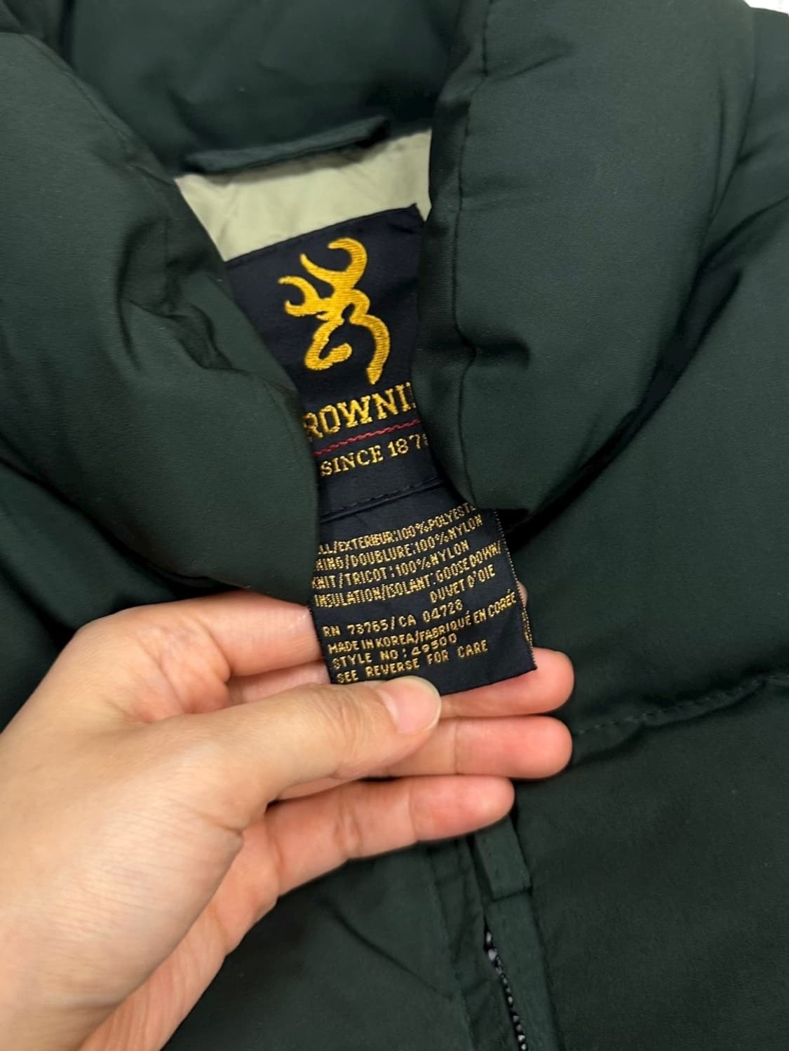 브라우닝암즈컴퍼니 구스다운 패딩 그린 (L~2XL) 상품이미지8