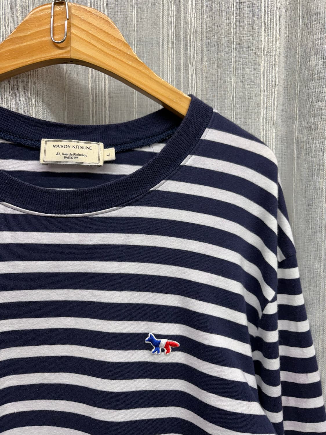 메종키츠네 스트라이프 단가라 긴팔티 상품이미지5