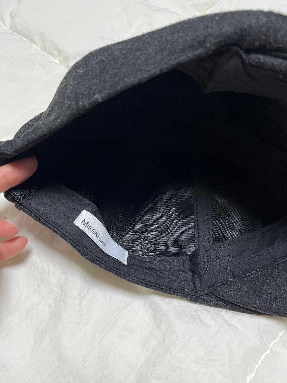 미세키서울 패치 울 헌팅캡-차콜 상품이미지5