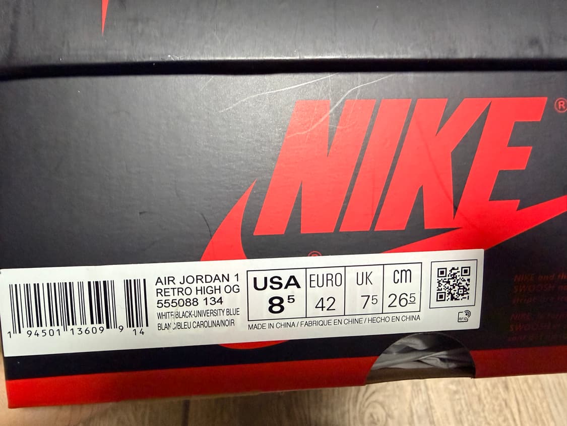 265) 조던1 하이 og 유니버시티 블루 상품이미지8
