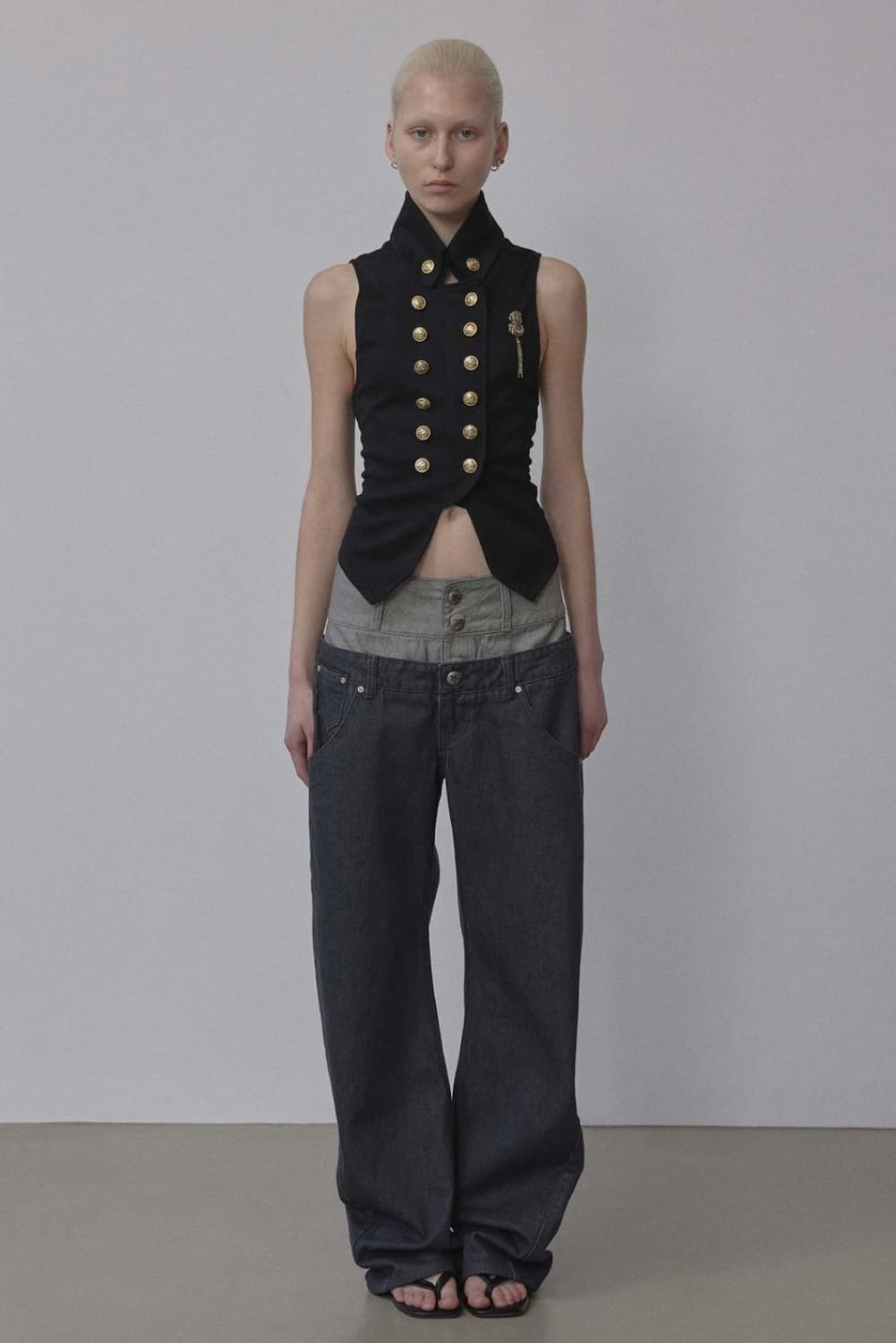 스컬프터 Beaded Layered Denim Pants Nonfade 상품이미지1