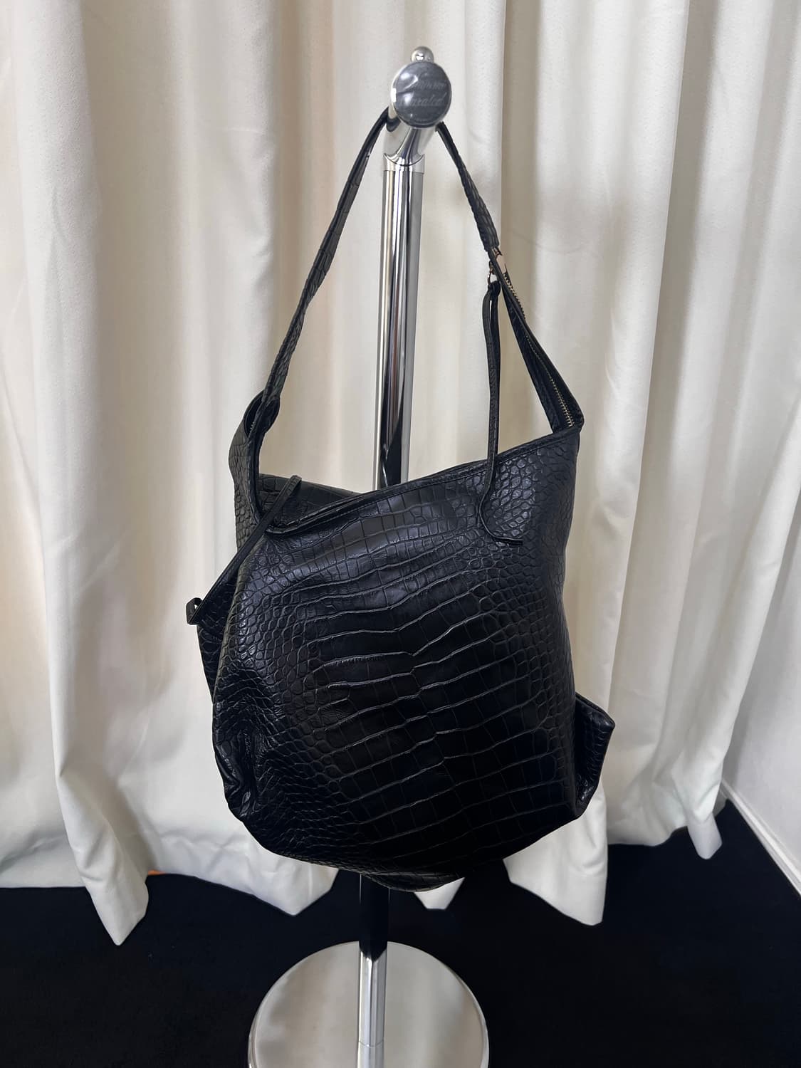 Rare 비비안웨스트우드 블랙 크로크 숄더백 상품이미지5