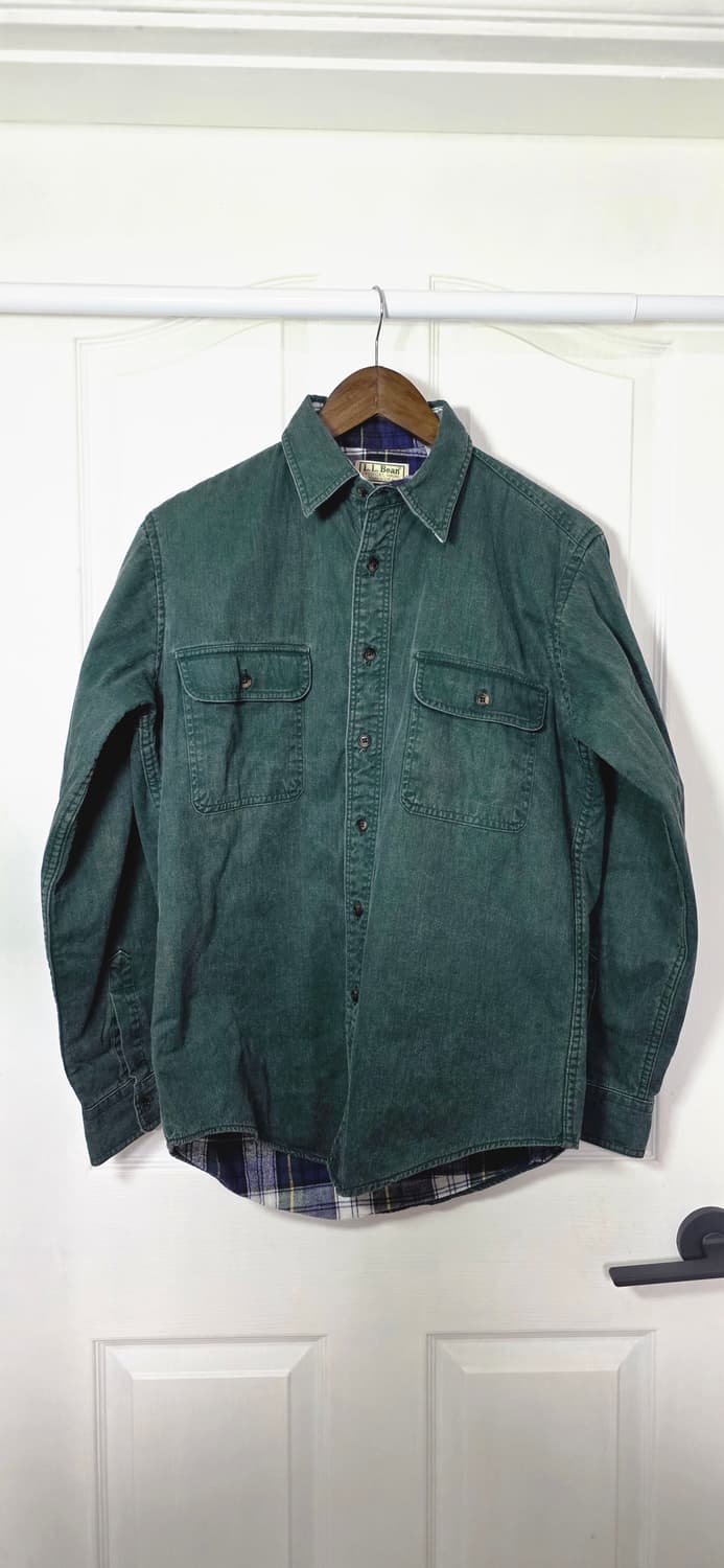 L.L.Bean 그린 플란넬 워크 셔츠 S 상품이미지1