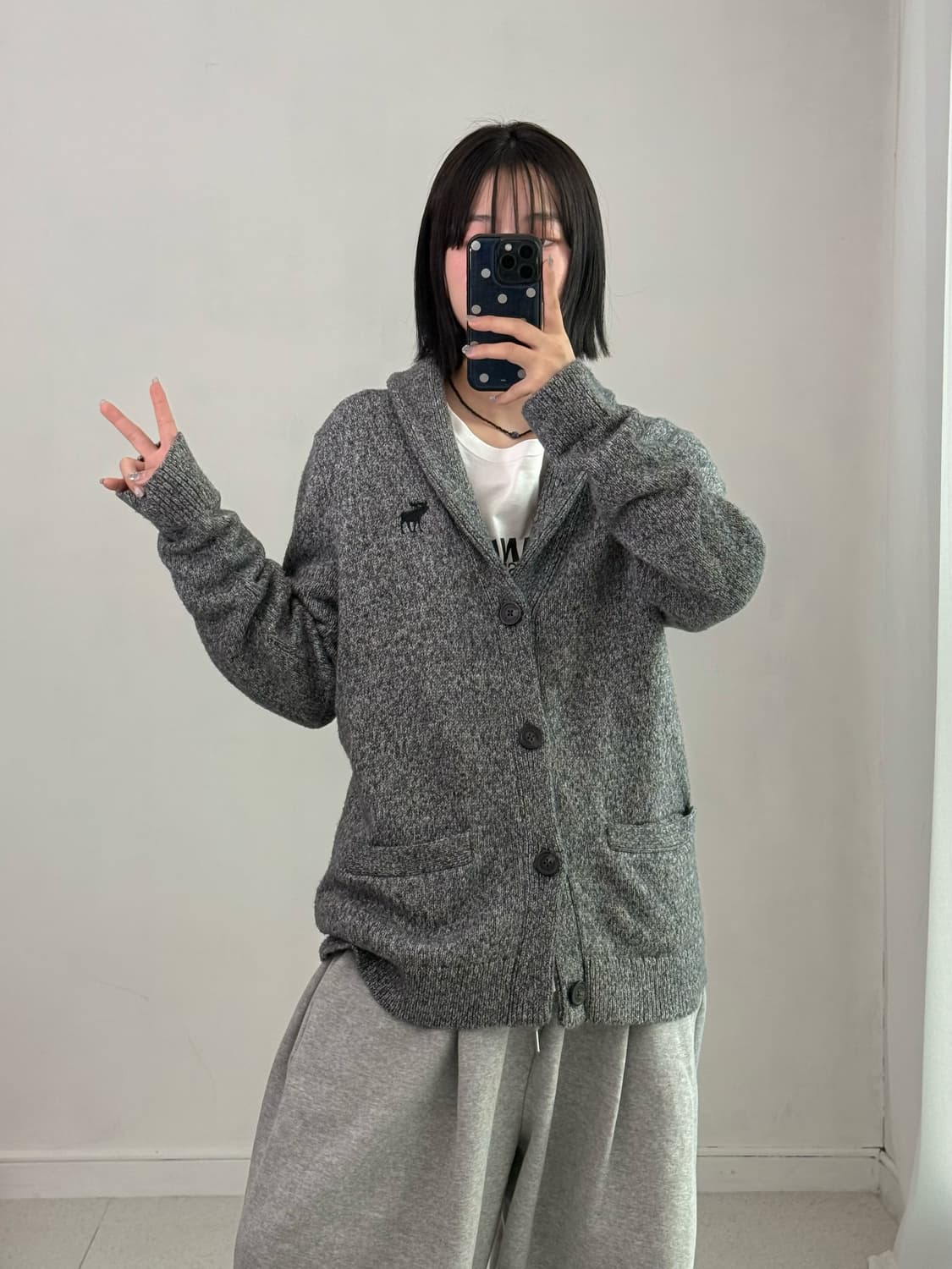 아베크롬비 그레이 니트 가디건 상품이미지3