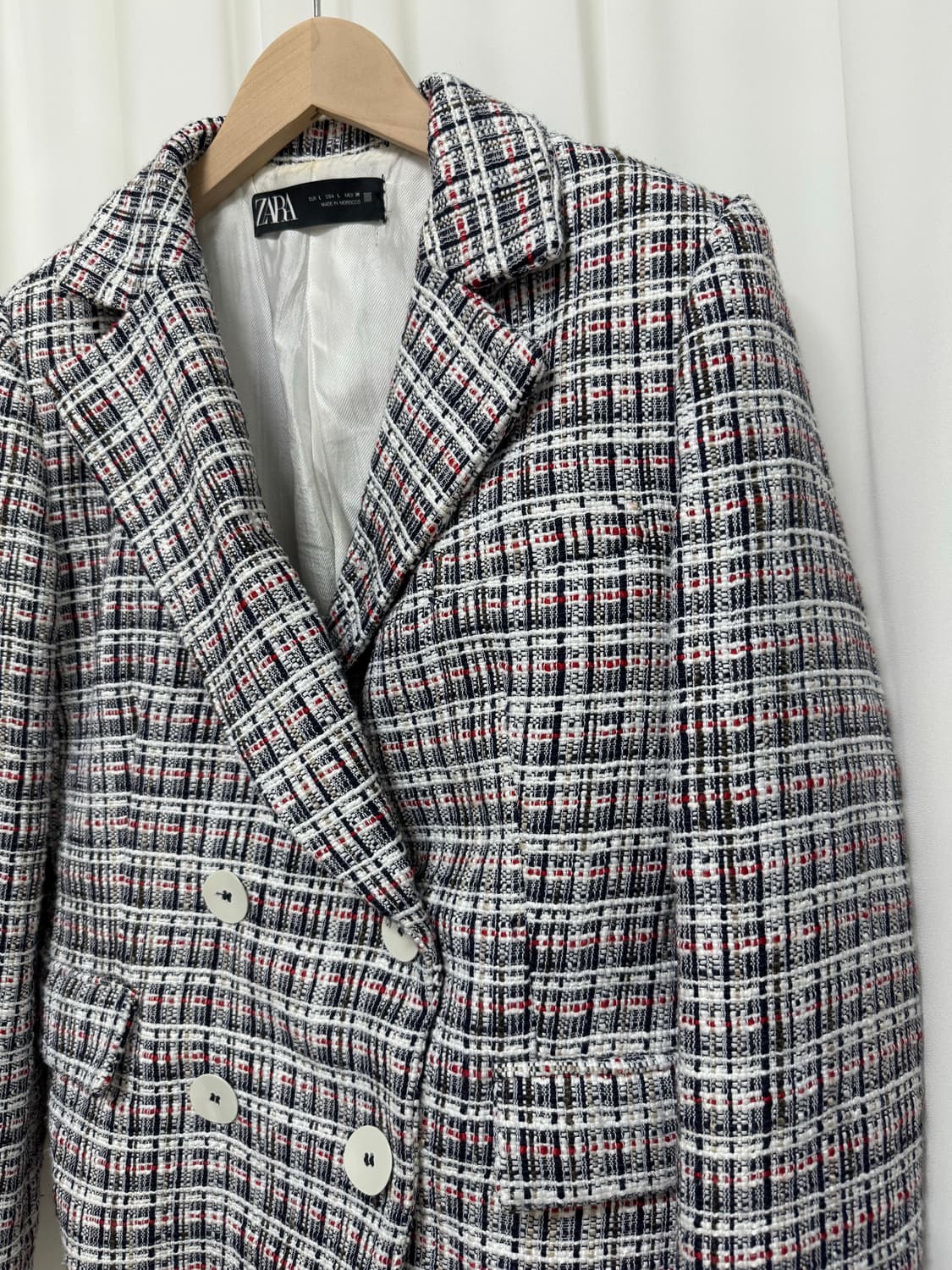 ZARA 자라 체크 트위드 자켓 상품이미지5