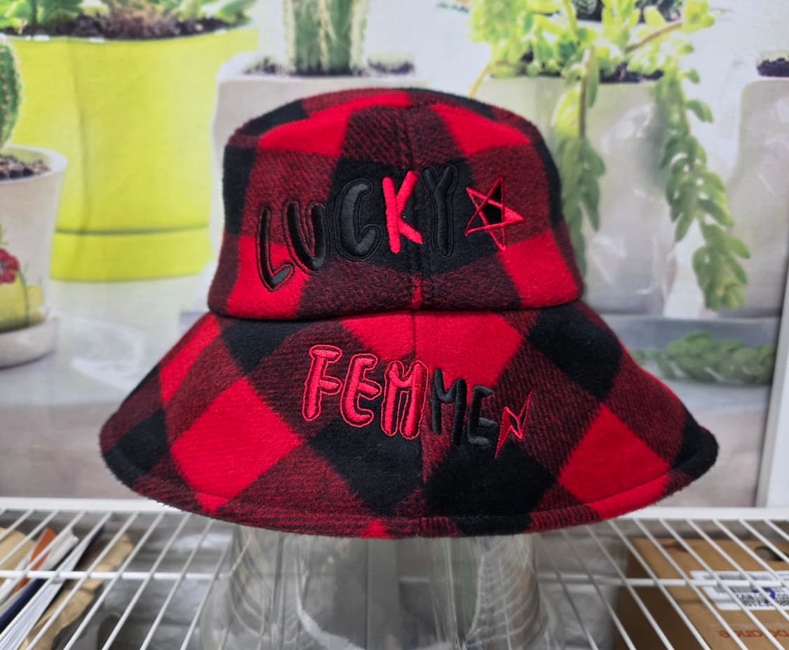 럭키슈에뜨 여성 겨울모자 울 체크모자 버킷햇 KG49 상품이미지1