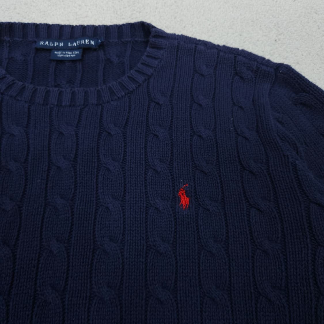 폴로 랄프 로렌 케이블 니트 L 네이비 상품이미지2