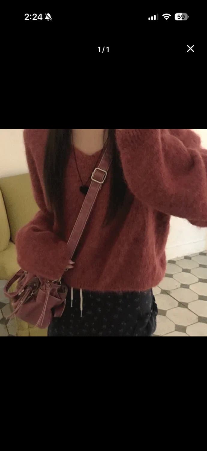 아즈키 니트/핑크 상품이미지2