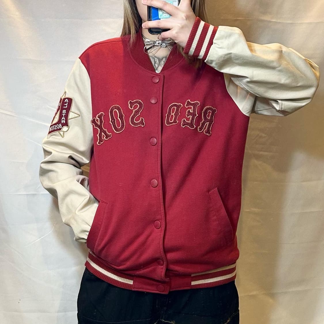 “ MLB “ red varsity jacket 상품이미지2
