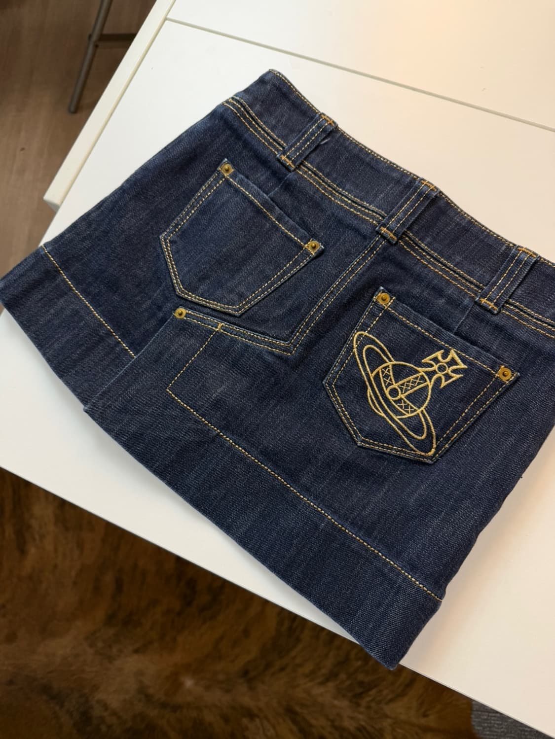 비비안 웨스트우드 오브 로고 데님 스커트  상품이미지1