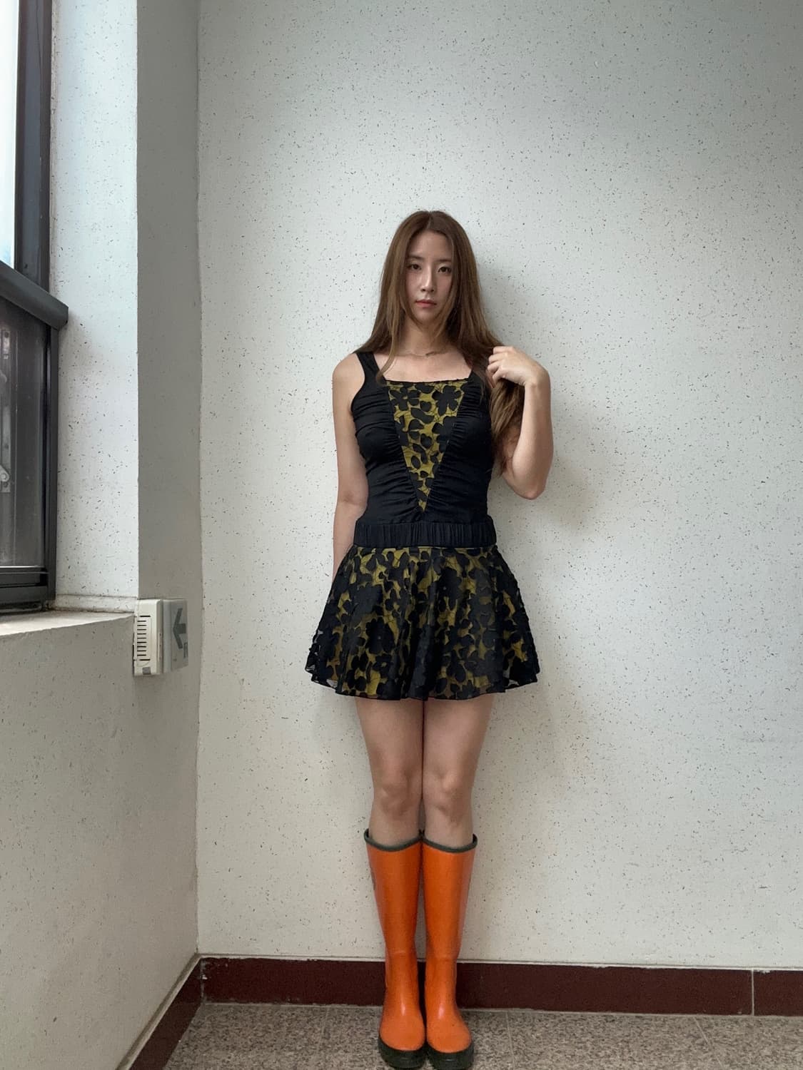 프랑스 플라워 레이스 셔링 미니 원피스  상품이미지9