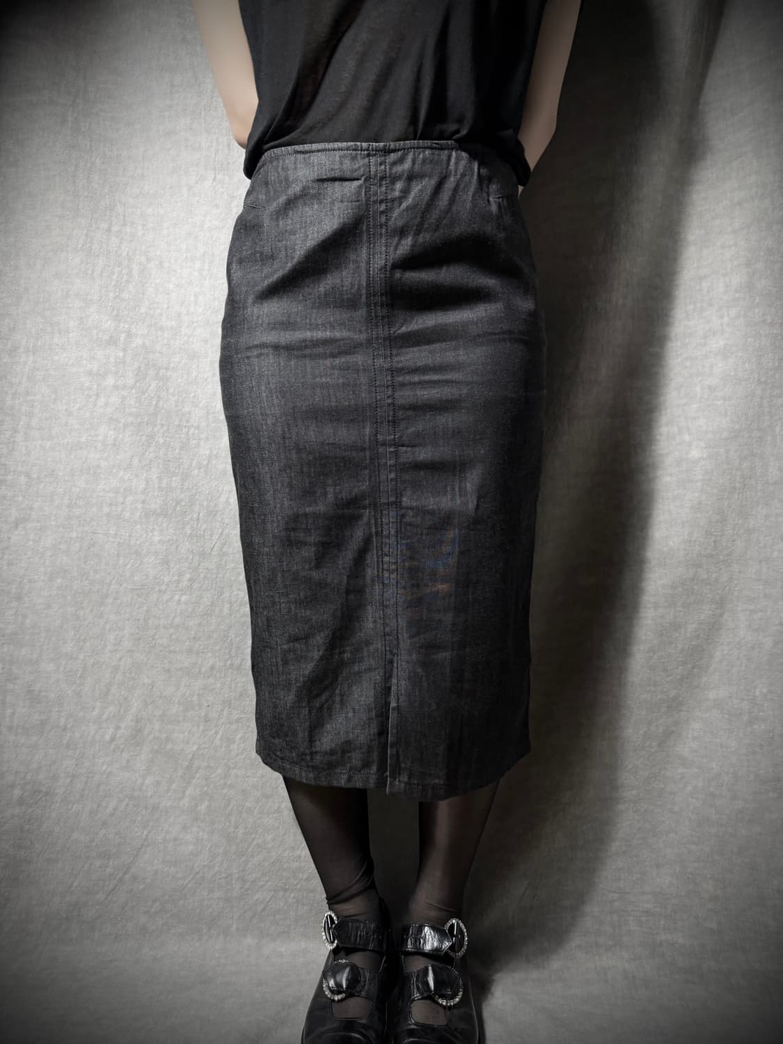 Gucci by Tom Ford Denim Slit Midi Skirt  상품이미지1