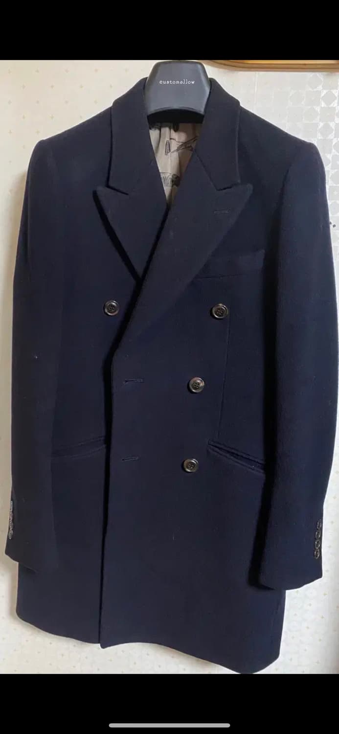 커스텀멜로우 네이비 더블코트 상품이미지1