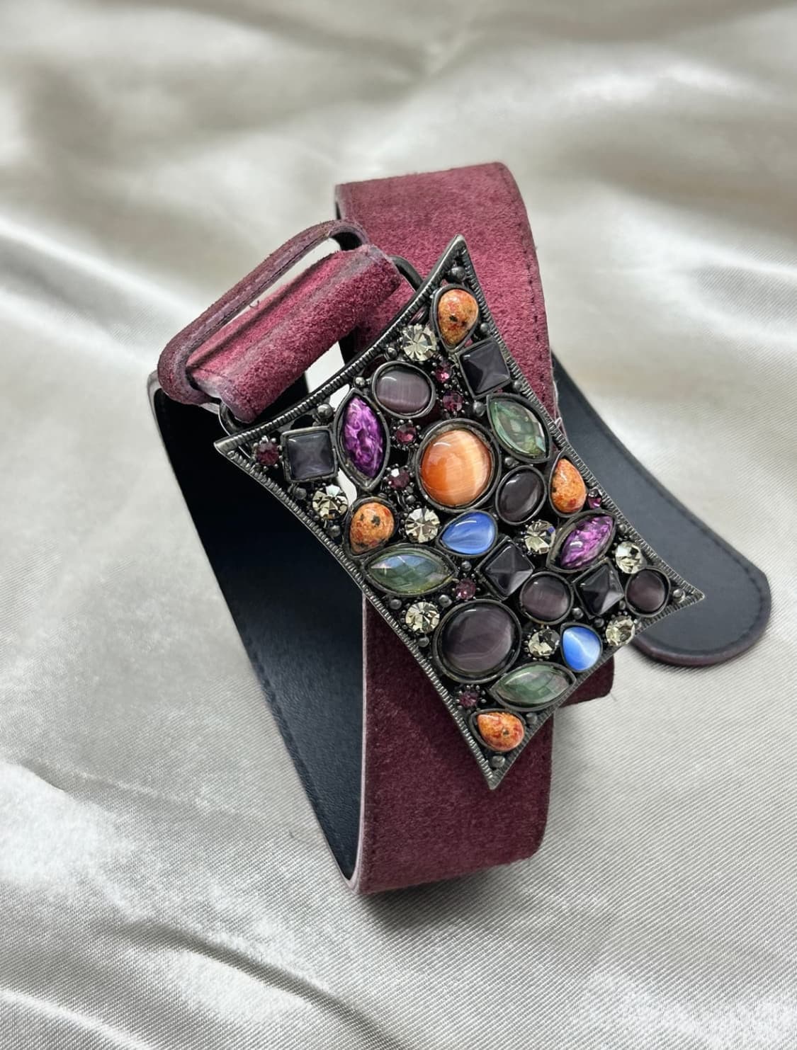 Raw Stone Suede Burgundy Belt 상품이미지1