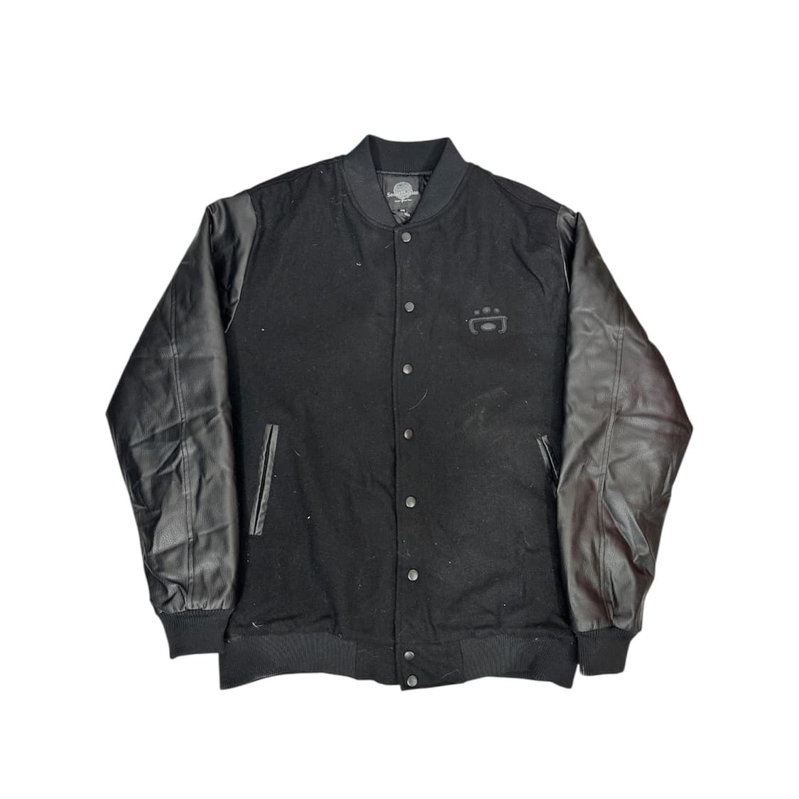 빈티지 블랙 빅 사이즈 비건레더 바시티 자켓 115 상품이미지5