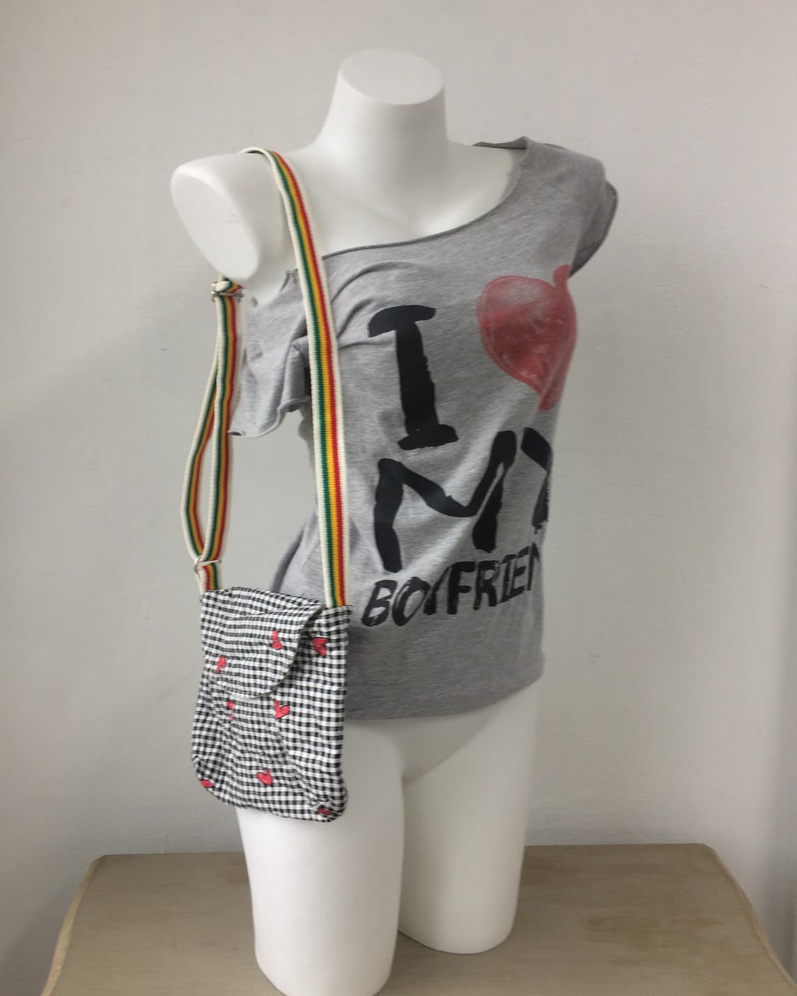 check heart mixed pattern cross bag 상품이미지1