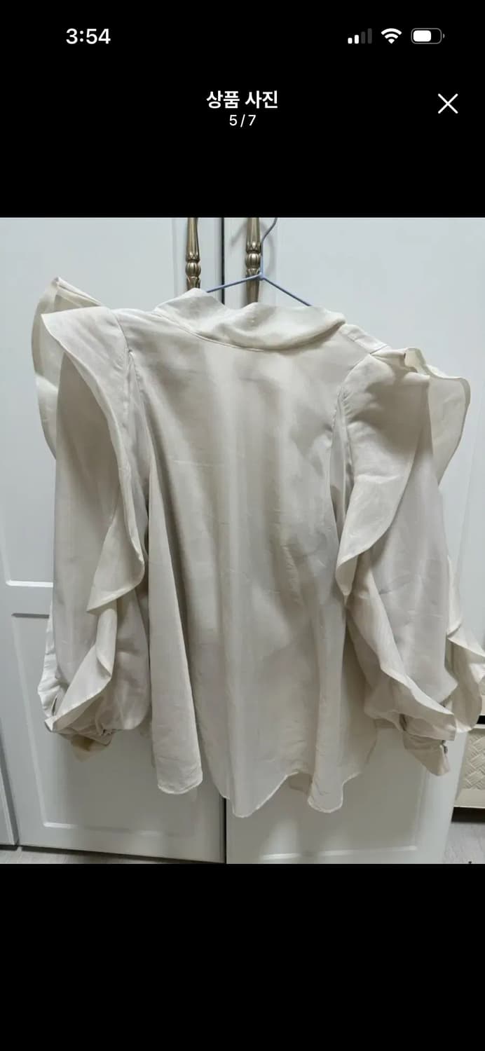 스나이델 백리본 프릴 오간자 블라우스 아이보리 스나계 일브 상품이미지5