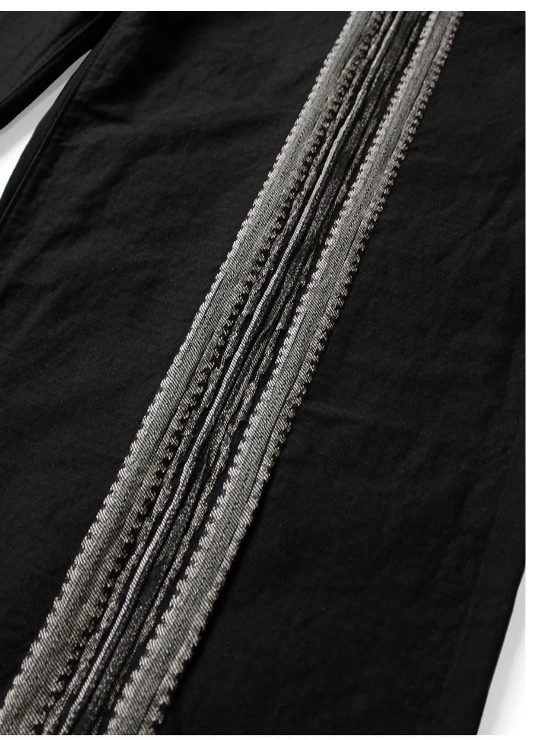 2) 캐피탈 12온즈 애로우 패턴 자카드 데님 배기 팬츠 블랙 야가수리 상품이미지6