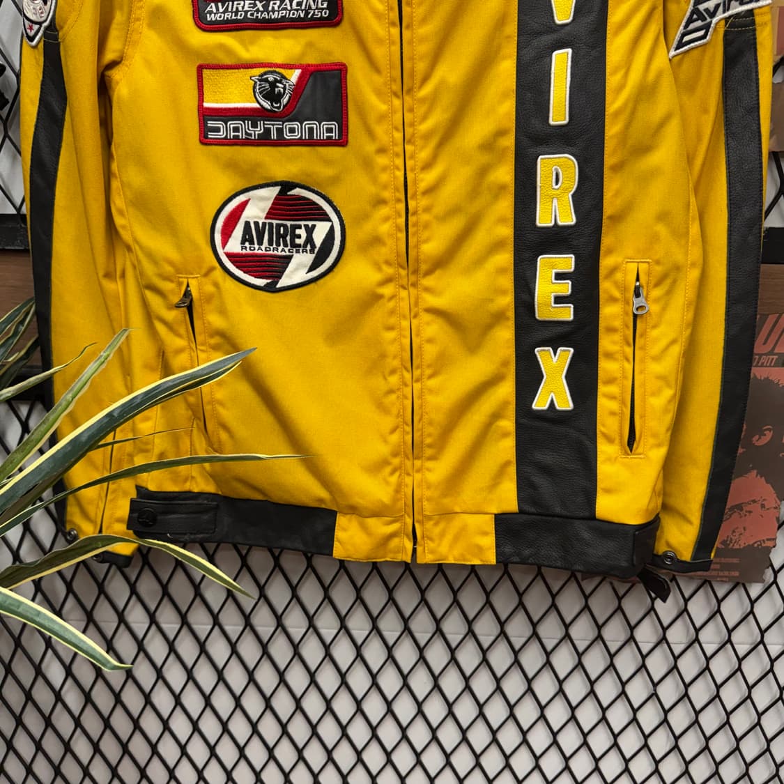 00s 아비렉스 데이토나 레이싱자켓 전후면 빅로고 포인트 옐로우 상품이미지4