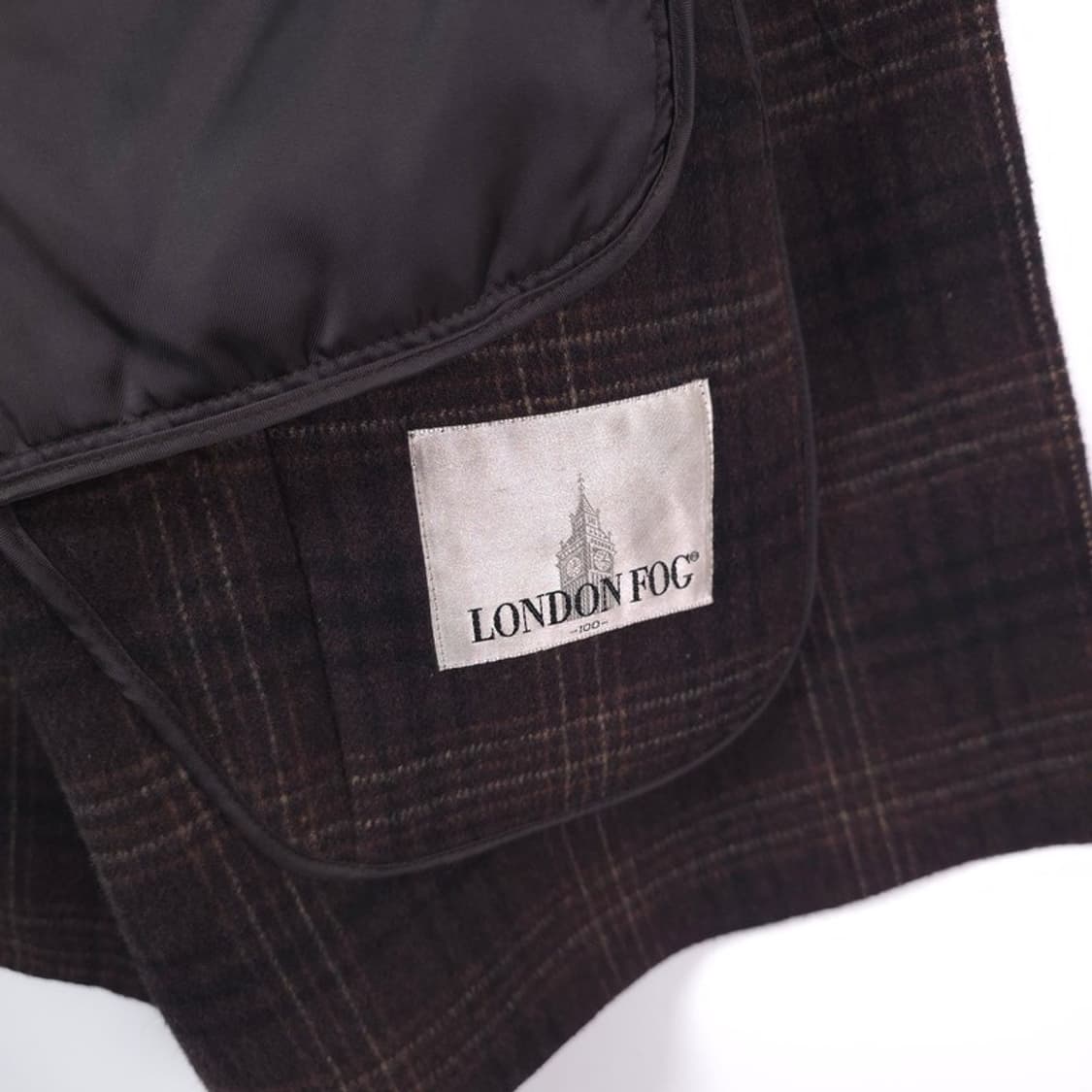 런던포그 빈티지 울 체크 코트 L 상품이미지6