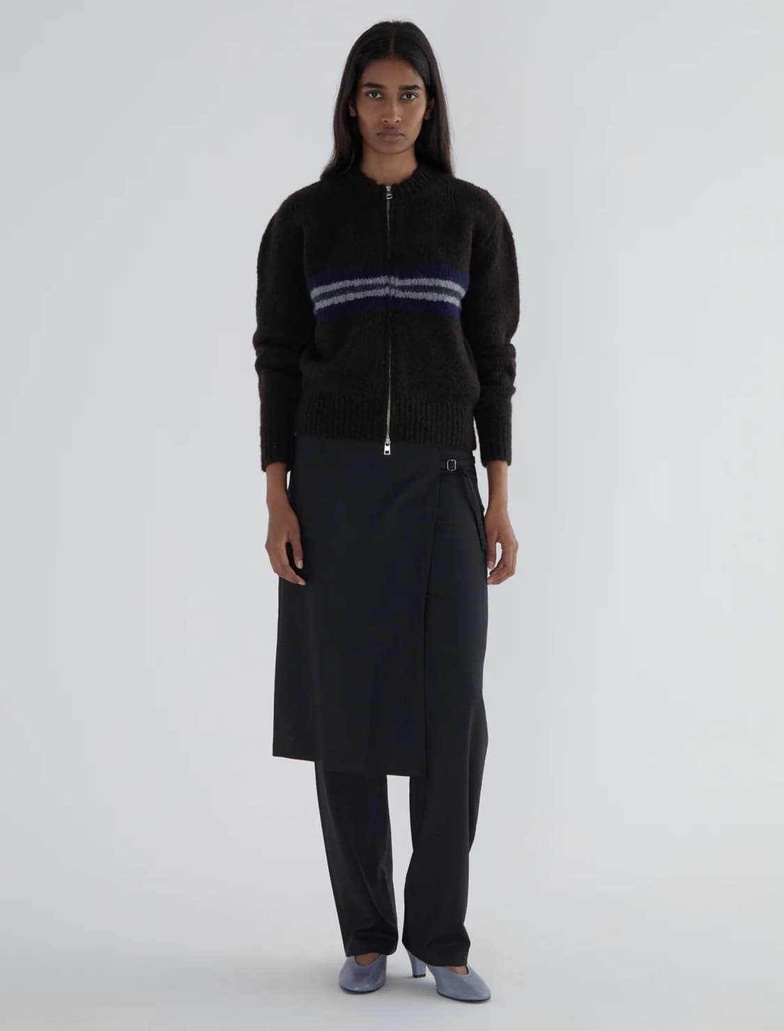 (S,M) 팔로마울 Penalti 집업니트 가디건 브라운 상품이미지4