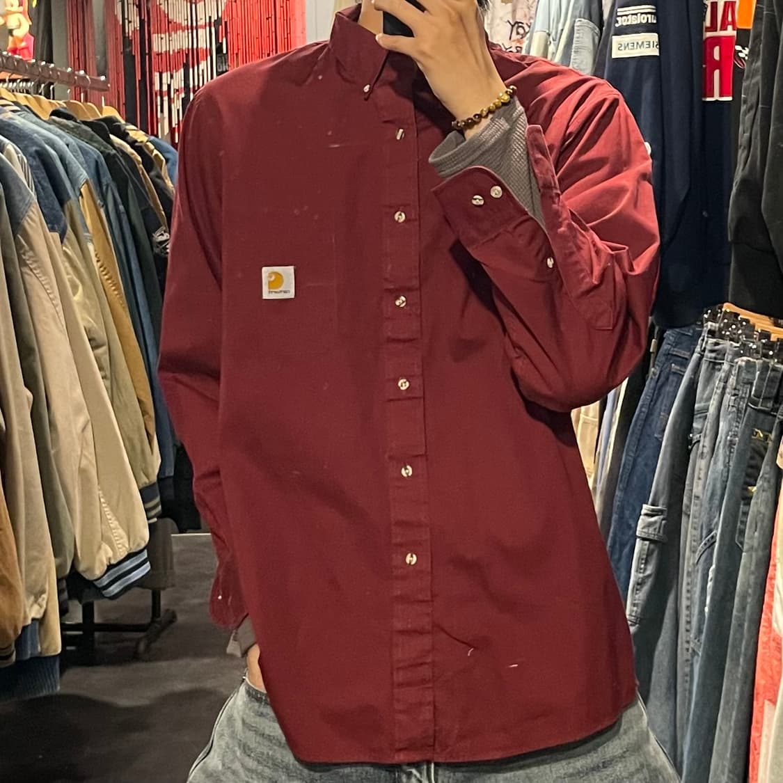 [IM] carhartt 칼하트 버건디 긴팔 셔츠 상품이미지1