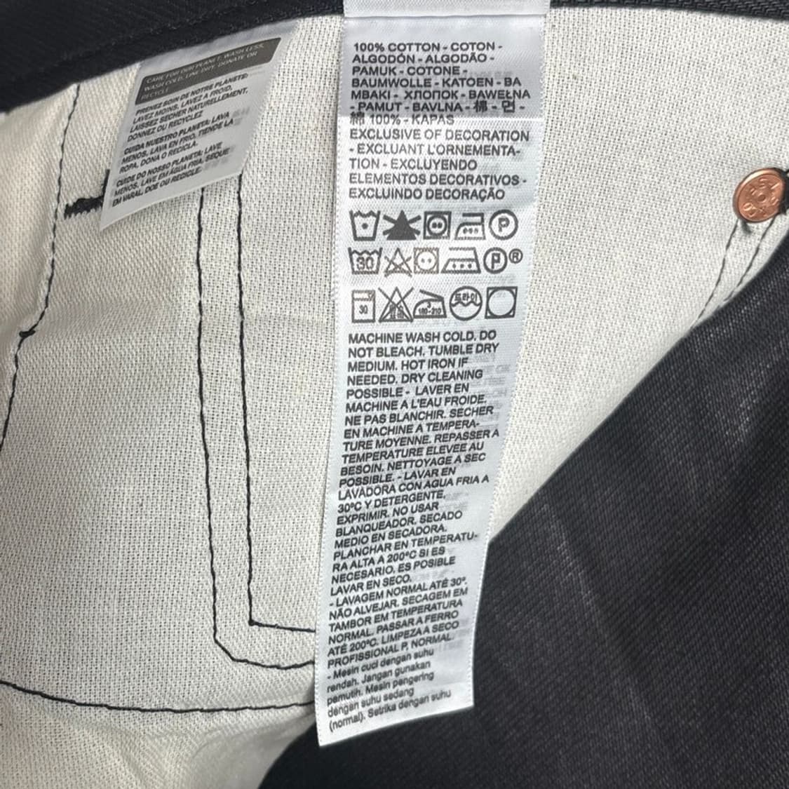 LEVI'S 501 블랙 데님 팬츠 버튼 플라이 32 | 32 상품이미지6