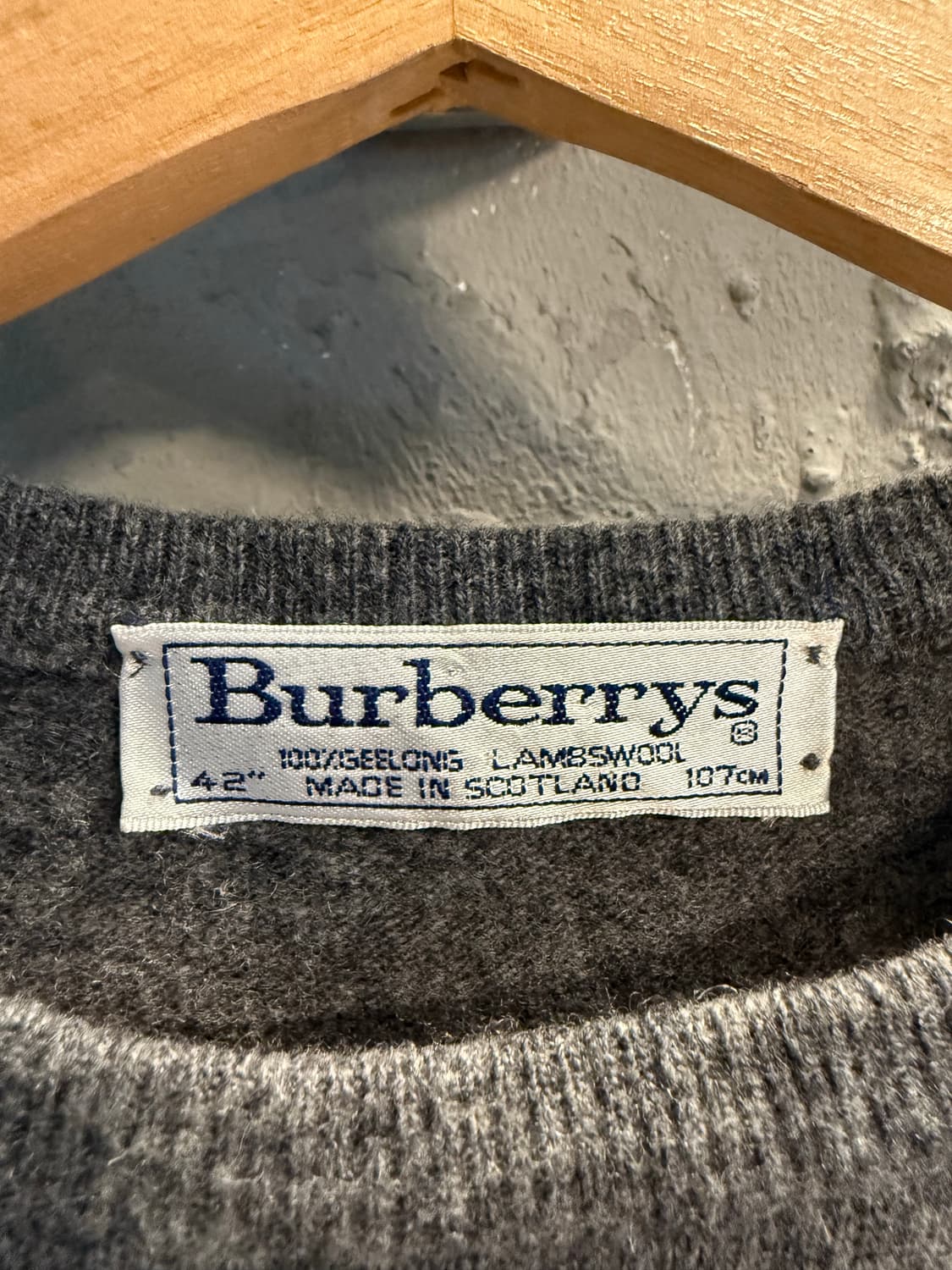 L 버버리 BURBERRY 램스울 니트 반팔 스웨터 그레이 상품이미지5