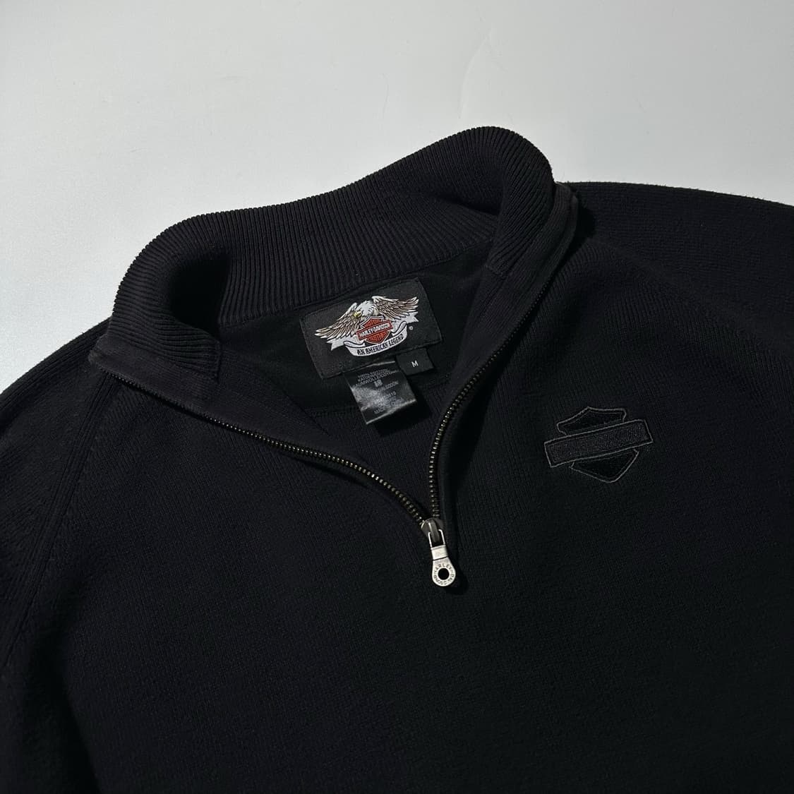 할리데이비슨 사이드로고 하프집업 니트 블랙 상품이미지3