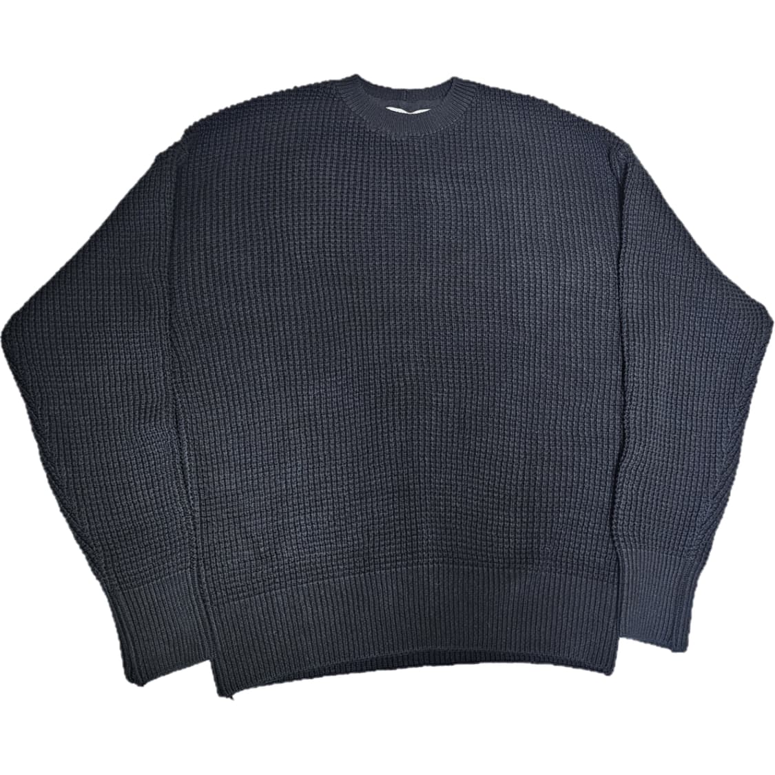 [니티드XKKST] 소프트코튼 헤비 와플 니트 BLACK 상품이미지1