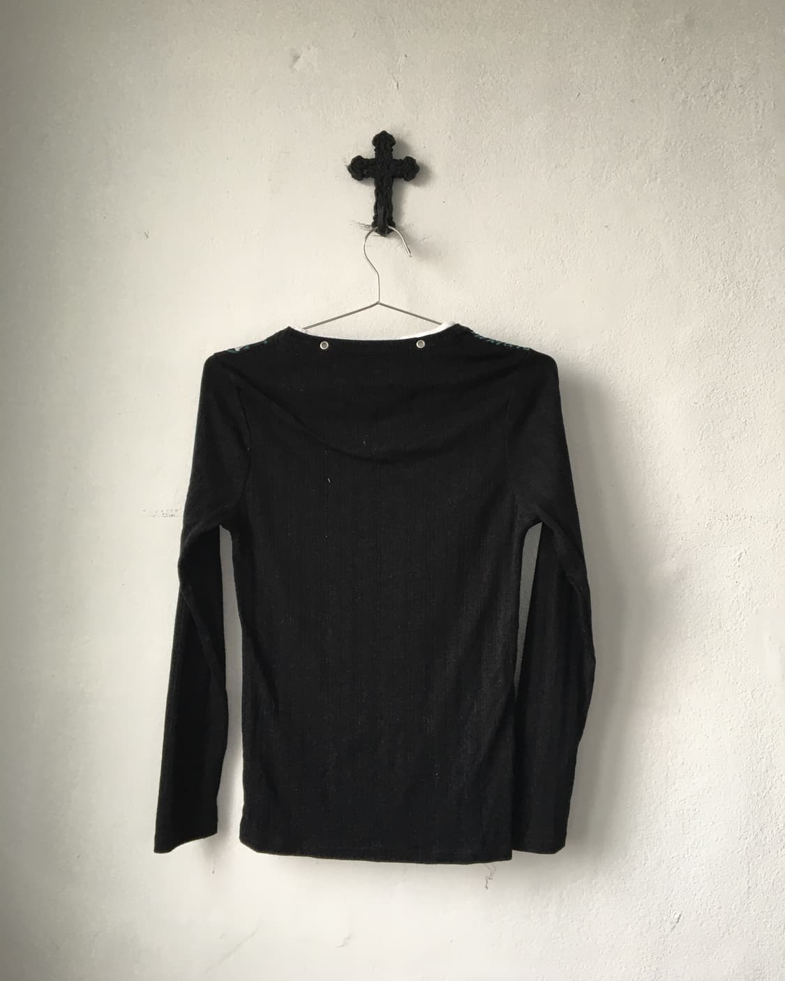 Eyelet point printing ribbed sleeve 상품이미지3