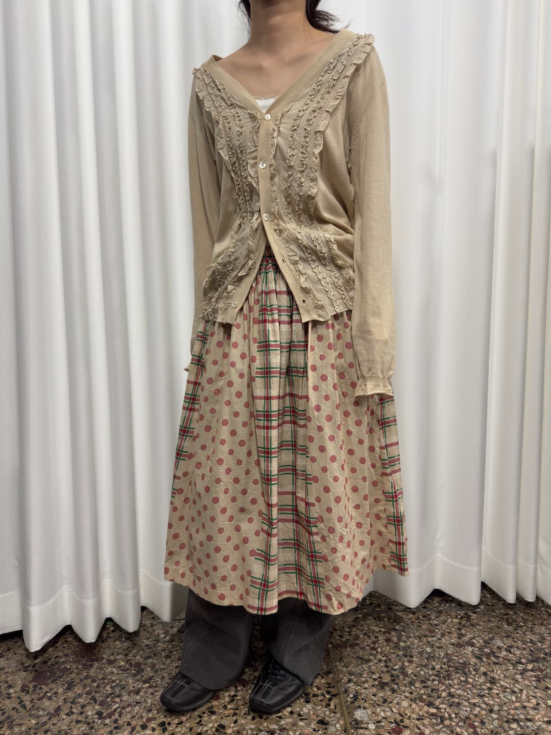 dot&check midi skirt 상품이미지2